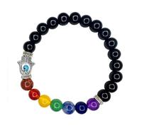 AROMASENSES | 7 Chakra Elastic Hand Bracelet 8mm | Esoteric Natural Minerals | Amulet for Energy and Spiritual Harmony
