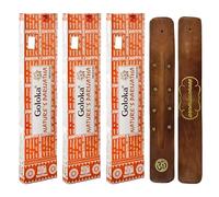 Aromasenses | Nature's Parijata Goloka Incense Sticks | Pack of 3 Boxes (15g Each) + Aromasenses Incense Holder | Handmade Incense for Meditation, Aromatherapy and Relaxation