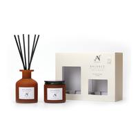 Aromatherapy Candle & Reed Diffuser Gift Set Balance Scent Aroma Naturals Brown Medium