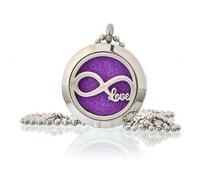 Aromatherapy Diffuser Necklace - Infinity Love 25mm, Reusable Pads