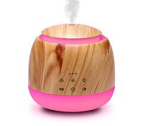 Aromatherapy Diffuser & White Noise Machine Combines 10 Relaxing Sounds,7 Color LED Light,5 Level Volumn,2 Level Warm Night-light,3 Timer, Mist and Waterless Auto Shutoff for Better Sleep(Light Brown)