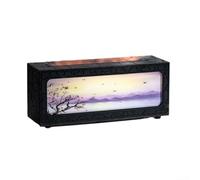 Aromatherapy Diffuser with Simulated Flame Effect, USB Powered Humidifier and Colorful Night Light for Soothing Environment (Black)