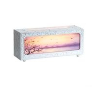 Aromatherapy Diffuser with Simulated Flame Effect, USB Powered Humidifier and Colorful Night Light for Soothing Environment (White)