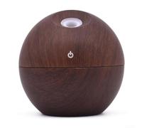 Aromatherapy Essential Oil Diffuser, 130Ml USB Car Humidifier With Colorful LED Lighting For Travel Office And Bedroom, Wood Grain Finish (Dark wood grain)