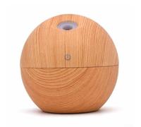 Aromatherapy Essential Oil Diffuser, 130Ml USB Car Humidifier With Colorful LED Lighting For Travel Office And Bedroom, Wood Grain Finish (Light wood grain)