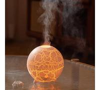 Aromatherapy Essential Oil Diffuser, Ultrasonic Cool Mist Diffuser/Humidifier with Flame & Volcano 2 Mist Mode, for Bedroom,Office,Home, Auto Shut-Off, Remote Control, Gift (white)
