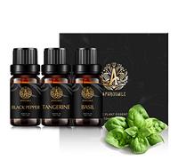 Aromatherapy Essential Oil Set for Diffuser - 3X10ml 100% Pure Tangerine, Basil, Black Pepper Oils Kit for Humidifier