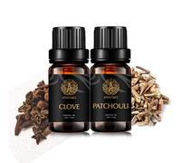Aromatherapy Essential Oil Set - Patchouli and Clove for Diffuser and Humidifier, 2x10ml Oils, Home Kit