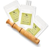 Aromatherapy Inhaler for Essential Oil, Quit Smoking Inhaler Stick, Wooden Personal Diffuser for Essential Oils with 3 Pack Blank Cotton Wicks