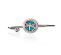 Aromatherapy Jewellery Crystal Bracelet - Dragonfly - 20mm KDMD Silver One Size