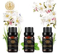 Aromatherapy Myrrh Essential Oil Set for Diffuser, Patchouli Essential Oil Kit for Humidifier, 3x10ml Peppermint Essential Oils Set-Myrrh,Patchouli,Peppermint Oil for Home