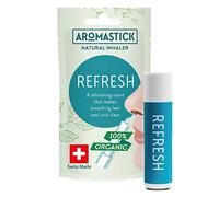 Aromatherapy Nasal Inhaler [Made in Swiss] Organic Essential Oils Set Diffuser for Sleep, Stress, Anxiety and Others [ Portable Aromatherapy Stick] (Refresh)