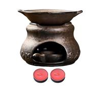 Aromatherapy Stove - With 2 Candles, Decorative Safe Ceramic Oil Diffuser, Melt Warmer, Wax Burner for Yoga Room, Home, Office, Desk, Bedroom, Meditation Diffuser Burner, for Bren