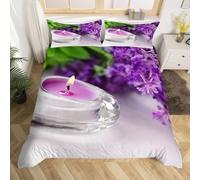 Aromatherapy Super King Size Duvet Cover Set Reversible Quilt Cover 260x220 cm Lavender Bedding Sets Ultra Soft 3D Comforter Covers Comfy Easy Care Non Iron Bed Set M-656