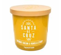 Aromatic Glass Jar Candle with Lid, Coconut Cream & Vanilla Syrup Scent, Long Burning Wax Candle for Bedroom, Living Room, Bathroom, Home Décor & Relaxation