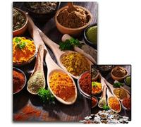 Aromatic Spices JigsawPuzzle 1000 Pieces for Adults Wooden Puzzles Perfect for Christmas Halloween Easter New Year 1000 PCS(75x50cm)