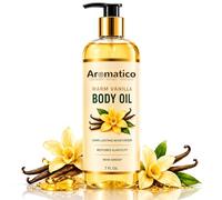 Aromatico Warm Vanilla Body Oil for Women - 7 fl oz | Moisturizing Scented Body Oil for After Shower Daily Use | Cozy, Creamy Vanilla Scent