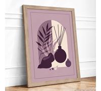 Aromatics & Botanicals Minimalist Framed Wall Art Print A1 (84.1×59.4cm) Oak, Wall Decor for Living Room, Bedroom, Office & Home, Ready to Hang, Art Gift