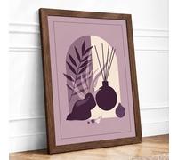 Aromatics & Botanicals Minimalist Framed Wall Art Print A1 (84.1×59.4cm) Walnut, Wall Decor for Living Room, Bedroom, Office & Home, Ready to Hang, Art Gift