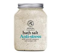 AROMATIKA Anti Stress Bath Salts with Rosemary & Juniper Essential Oils - 1300 g Natural Aromatherapy Bath Soak for Good Sleep, Relax & Stress Relief, for Soaking Bath, Body Care, Beauty & Home Spa