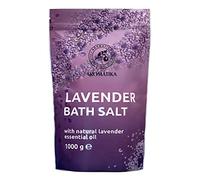 AROMATIKA Bath Salt with Lavender Essential Oil 1000 g - 100% Pure Natural Bath Salts - Relaxing Bath Soak for Body Care & Stress Relief - Aromatherapy Bath Salts for Home Spa & Bath Relaxation