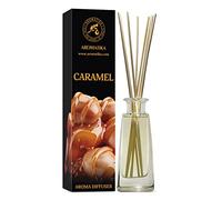 AROMATIKA Caramel Reed Diffuser 100ml - Sweet Caramel Room Fragrance, Scented Diffuser with Sticks, Long Lasting Fragrance & Air Freshener, Warm Aromatherapy Scent for Home, Office & Spa, Gift Idea
