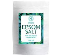 AROMATIKA Epsom Bath Salt with Eucalyptus Essential Oil 1 kg - 100% Pure Magnesium Sulphate Crystals - Refreshing Bath Soak for Body Care & Relaxation - Aromatherapy Bath Salts for Home Spa Use
