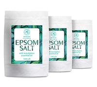 AROMATIKA Epsom Bath Salt with Eucalyptus Essential Oil Set 3 x 1 kg - 100% Pure Magnesium Sulphate Crystals - Refreshing Bath Soak for Body Care & Relaxation - Aromatherapy Bath Salts for Home Spa