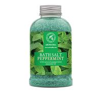 AROMATIKA Peppermint Bath Salts with Natural Essential Oil - 600 g Aromatherapy Bath Soak for Muscle Relaxation, Good Sleep & Stress Relief, Refreshing Bath Salts for Body Care & Home Spa, Gift Idea