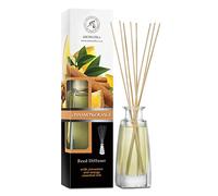 AROMATIKA Reed Diffuser Cinnamon & Orange 100ml - Warm Spiced Room Fragrance with Cinnamon and Orange Essential Oils, Scented Diffuser with Sticks, Long Lasting Home Fragrance for Home, Office & Spa