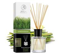 AROMATIKA Reed Diffuser Lemongrass 200ml - Natural Lemongrass Essential Oil Room Fragrance, Aromatherapy Scented Diffuser with Sticks for Home, Office & Spa - Long Lasting Air Freshener, Gift Idea