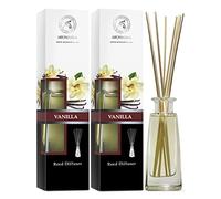 AROMATIKA Reed Diffuser Vanilla Set 2x100ml - Room Diffuser with Natural Vanilla Aroma, Scented Diffuser with Sticks, Long Lasting Fragrance & Air Freshener, Sweet Aromatherapy Scent for Home & Office