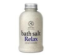 AROMATIKA Relaxing Bath Salts with Lavender & Sage Essential Oils - 600g Aromatherapy Bath Soak for Good Sleep & Stress Relief, Natural Bath Salts for Body Care, Beauty, Relaxation & Home Spa Wellness