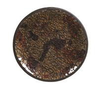 Aromatize Crackle Glass Mosaic Candle Plate - Amber 16 cm - AR1738, Brown (AR1768)