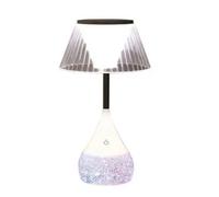 Aromatize Led Colour Changing Lined Shade Glitter Lamp