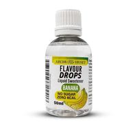 Aromhuset Banana Flavour Drops 50 ml - High Intensity, Sugar Free, Zero Calorie - Flavoured Liquid for Protein Shakes, Baking, Yogurt, Ice Cream, Desserts and More