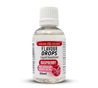 Aromhuset Raspberry Flavour Drops 50 ml - High Intensity, Sugar Free, Zero Calorie Flavoured Liquid for Protein Shakes, Baking, Yogurt, Ice Cream, Desserts and More