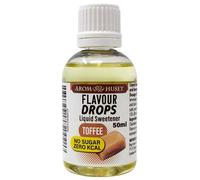 Aromhuset Toffee Flavour Drops 50 ml - High Intensity, Sugar Free, Zero Calorie Flavoured Liquid for Protein Shakes, Baking, Yogurt, Ice Cream, Desserts and More