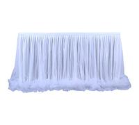 aromm Tulle Table Skirt Cover for Baby Shower Wedding Parties Table Decor 3 FT (L91.5cm×H77cm) White