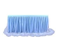 aromm Tulle Table Skirt Cover for Baby Shower Wedding Parties Table Decor 9FT (L275cm×H77cm) Blue