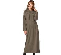 aromm Women's Hooded Sweatshirt Long Sleeves Pullover Loose Casual Maxi Dress with Pockets (Green, XXL)