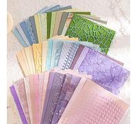 Aromoty 50Pcs Handmade Scrapbook Paper Craft Textured Paper Morandi A6 sheet Mesh Fabric Mulberry Special Paper Mix for Scrapbooking Junk Journal Journaling Supplies DIY Materials, 4.2x5.8 inches