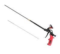 AROMUJOY PU Foam Gun, 1 Piece Construction Foam Gun, 63 cm Extended Metal Spray Foam Gun, Professional Dosing Gun with Switch for Sealing, Filling and Sealing, Requires No Cleaner, Red