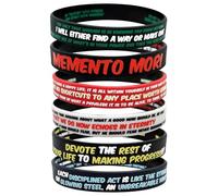 Aroniks Elevate Resilience: Stoic Strength - Motivational Rubber Bracelets, Silicone Wristbands With Inspirational Quotes And A Philosophical Touch For Daily Empowerment, S, Silicone