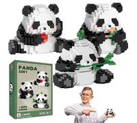 ARONRAVE 3-in-1 Panda Building Blocks Set, Mini Building Blocks, Panda Building Blocks, Panda Building Blocks Set, Animals Figures, Clamping Blocks, Panda Gifts for Children from 8+ Years