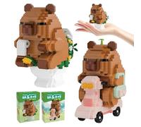 ARONRAVE Capybara Building Toy 2 Pieces Capybara Building Kit Animal Blocks Micro Building Mini Building Blocks Set Clamping Building Blocks Set Gift for Adults