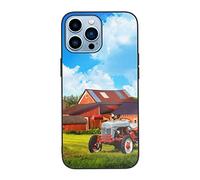 AROONS Company Farm Tractor Printed Phone Cases for iPhone 13 Pro Max Case 6.7 Inch Shockproof Tempered Glass Case for iPhone 13 Pro Max Case Cover, Anti-Fingerprint, Not Yellowing