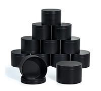 Aroparc Candle Tins with Lids, 3 Wicks Candle Jars 14oz/420ml, Black, 12 Pack, Seamless, Cylindrical, Candle Making Supplies