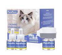 AROPEME Cat Calming Diffuser Kit (1 Diffuser + 3 Refills, 48ml Each) Cat Pheromones Calming Diffuser for Multi-Cat Conflict, Urine Marking & Scratching