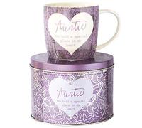 Arora 7050 Said with Sentiment Mug & Tin-Auntie, Ceramic, Multicolor